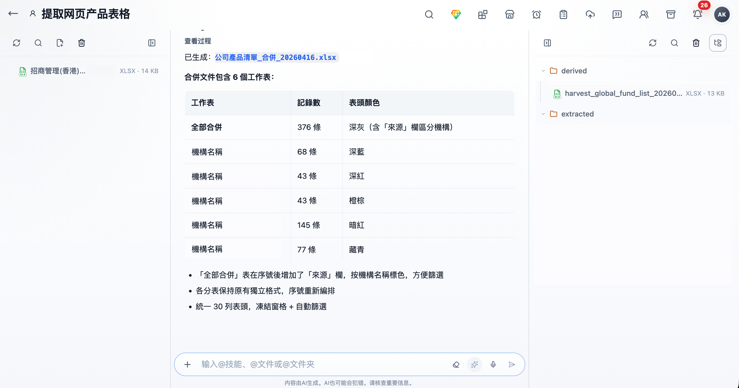 Changé 工作空间执行界面